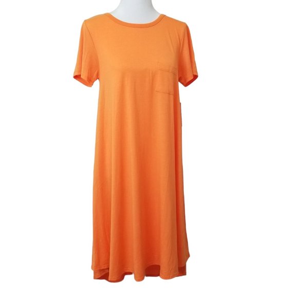 LuLaRoe Carly Orange Dress - Picture 1 of 14